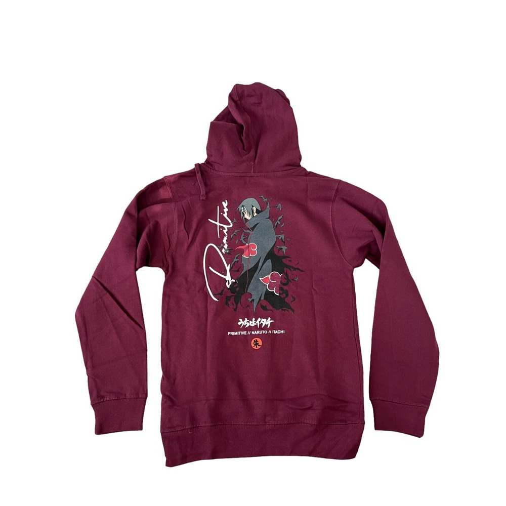 Primitive Naruto Shippuden Itachi Uchiha Hoodie Burgundy Mens XS‎ New NWT